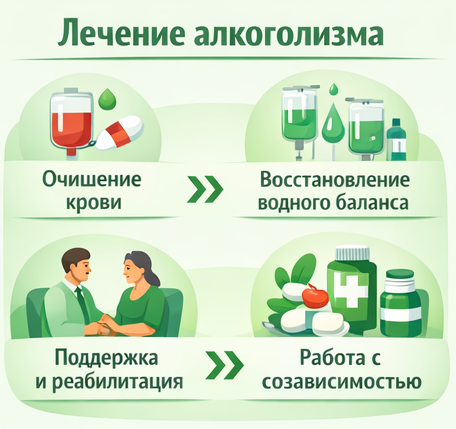лечение алкоголизма в Белово этапы